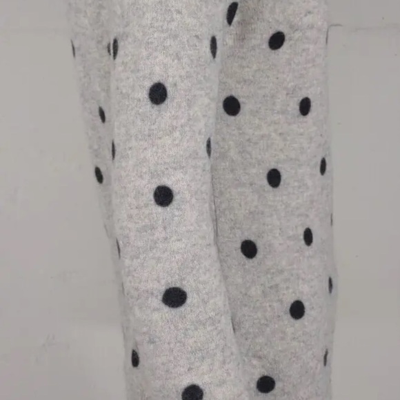 NWOT Rachel Zoe gray black polka dots 2-ply cashmere sweater S Small - Picture 5 of 6